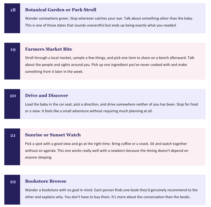 Date Night Ideas, actual page from the toolkit